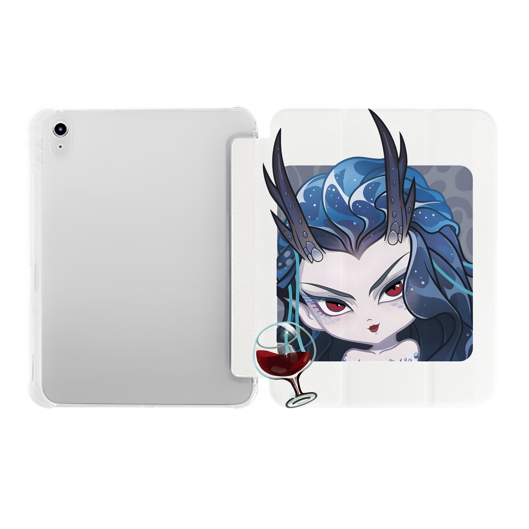 （画像用） Ne Zha 2 ナタ 魔童の大暴れ IPad ケース ペン収納付き 三つ折りスタンド PUレザー×シリコン 対応機種9.5/10.5/10.9インチ